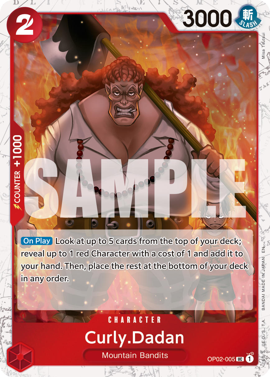 Curly.Dadan (Pirate Foil) - OP02-005 - ONE PIECE CARD THE BEST vol.2