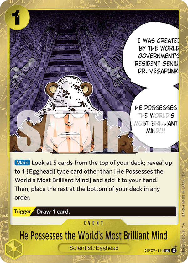 He Possesses the World's Most Brilliant Mind (Pirate Foil) - OP07-114 - ONE PIECE CARD THE BEST vol.2