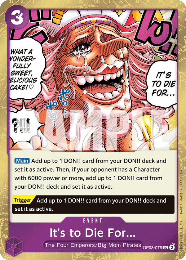 It's to Die For... (Pirate Foil) - OP08-076 - ONE PIECE CARD THE BEST vol.2