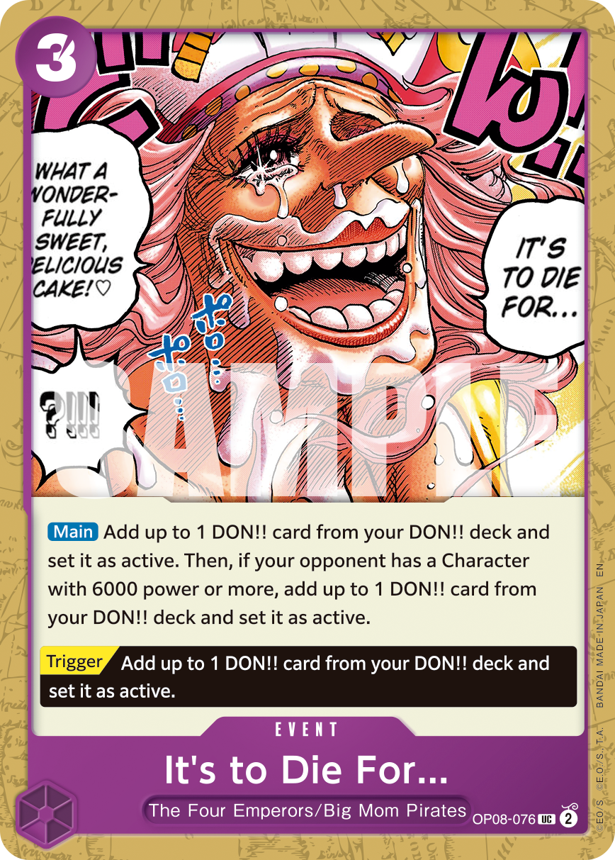 It's to Die For... - OP08-076 - ONE PIECE CARD THE BEST vol.2