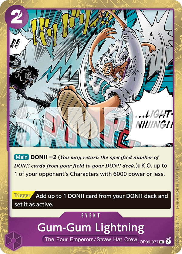 Gum-Gum Lightning (Pirate Foil) - OP09-077 - ONE PIECE CARD THE BEST vol.2