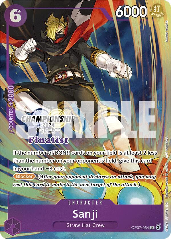 Sanji (Championship 2024 Finalist Card Set) - OP07-064 - One Piece Promotion Cards