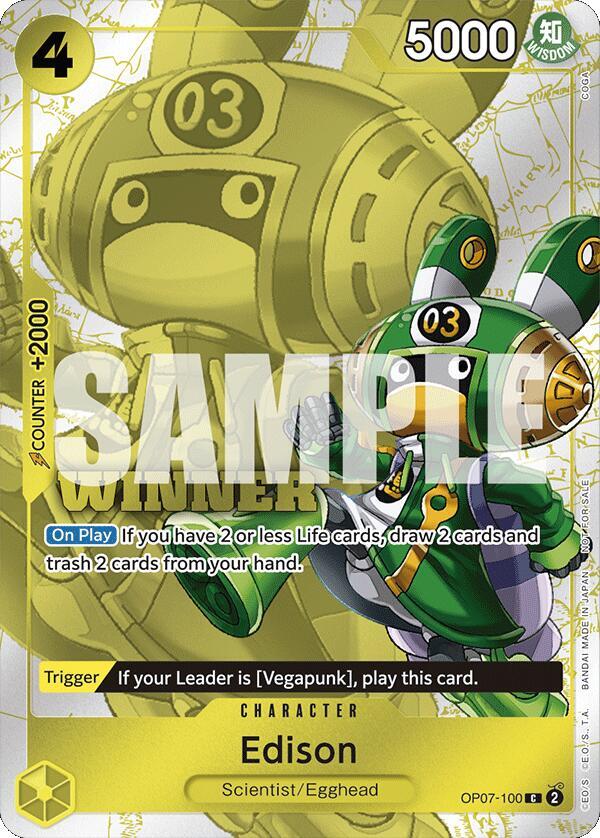 Edison (Winner Pack 2024 Oct.-Dec.) - OP07-100 - One Piece Promotion Cards