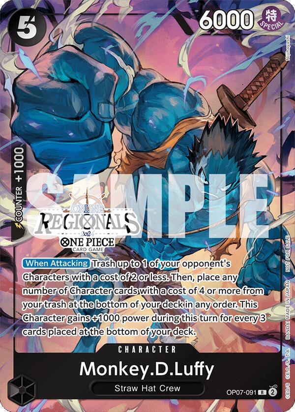 Monkey.D.Luffy (091, Online Regional 2024 Vol. 3) - OP07-091 - One Piece Promotion Cards