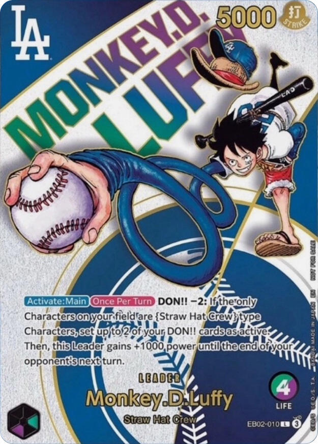 Monkey.D.Luffy (010, Dodgers x ONE PIECE) - EB02-010 - One Piece Promotion Cards