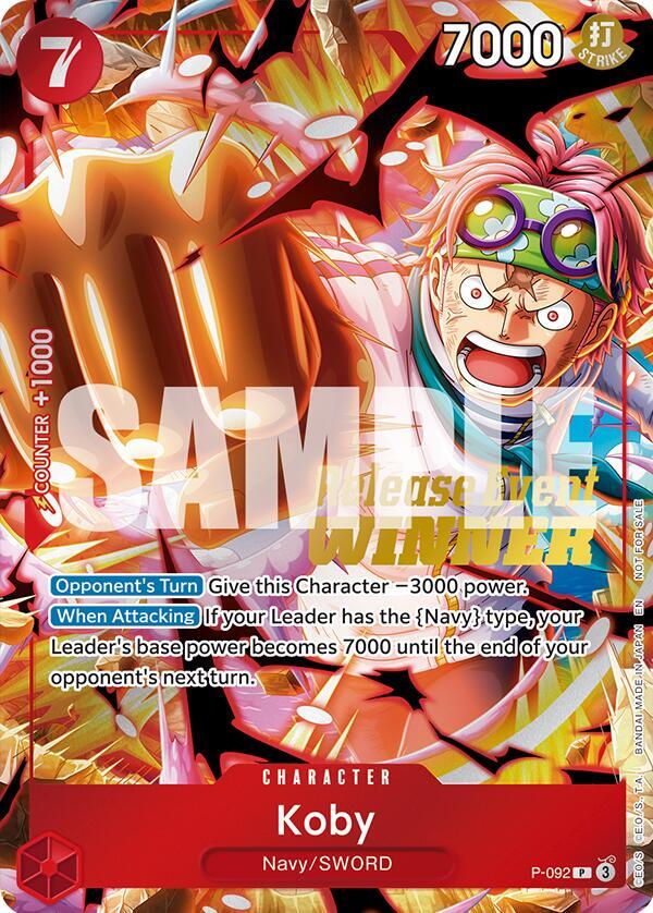 Koby (OP12 Release Event Winner) - P-092 - One Piece Promotion Cards