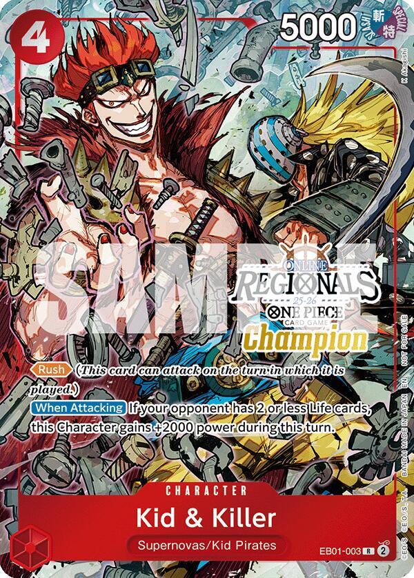 Kid & Killer (Online Regional Champion Card Set 2025 Vol.2) - EB01-003 - One Piece Promotion Cards