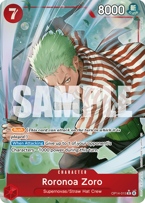 Roronoa Zoro (Alternate Art) - OP14-015 - THE AZURE SEA’S SEVEN
