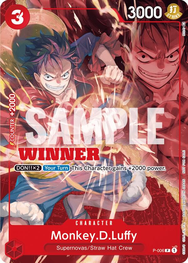 Monkey.D.Luffy (Winner Pack Vol. 1) - P-006 - One Piece Promotion Cards