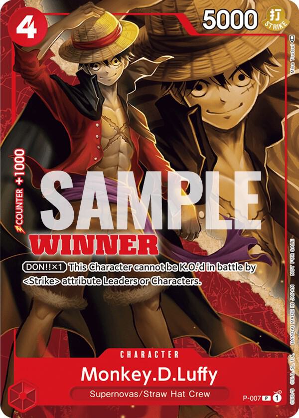 Monkey.D.Luffy (Winner Pack Vol. 1) - P-007 - One Piece Promotion Cards