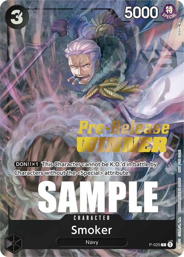 Smoker (Pre-Release, Winner) - P-025 - One Piece Promotion Cards