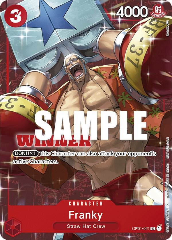 Franky (Tournament Pack Vol. 2, Winner) - OP01-021 - One Piece Promotion Cards