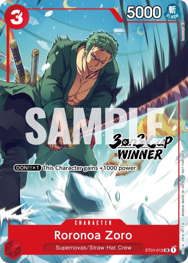Roronoa Zoro (3-on-3 Cup, Winner) - ST01-013 - One Piece Promotion Cards