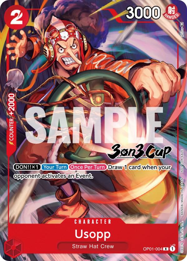 Usopp (3-on-3 Cup, Participant) - OP01-004 - One Piece Promotion Cards
