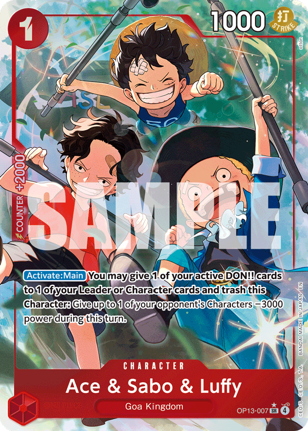 Ace & Sabo & Luffy (Alternate Art) - OP13-007 - CARRYING ON HIS WILL