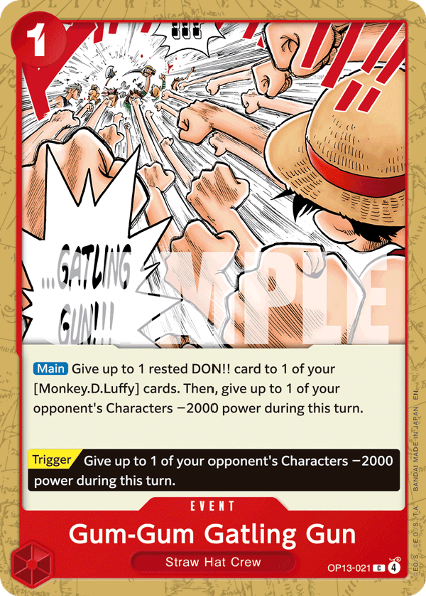 Gum-Gum Gatling Gun - OP13-021 - CARRYING ON HIS WILL