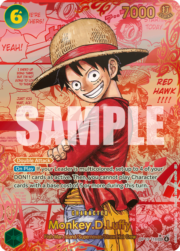 Monkey.D.Luffy (Red Super Alternate Art) - OP13-118 - CARRYING ON HIS WILL
