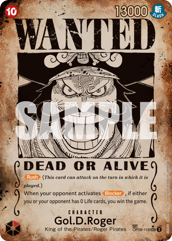 Gol.D.Roger (Wanted Poster) - OP09-118 - CARRYING ON HIS WILL
