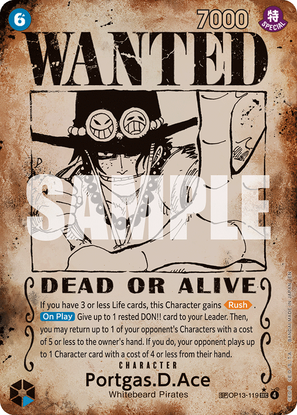 Portgas.D.Ace (Wanted Poster) - OP13-119 - CARRYING ON HIS WILL