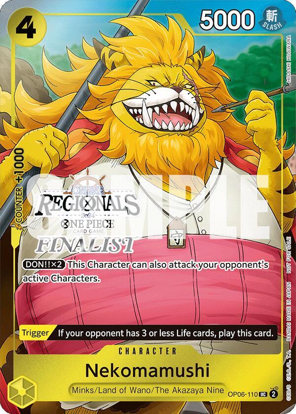 Nekomamushi (Online Regional 2024 Vol. 3, Finalist) - OP06-110 - One Piece Promotion Cards