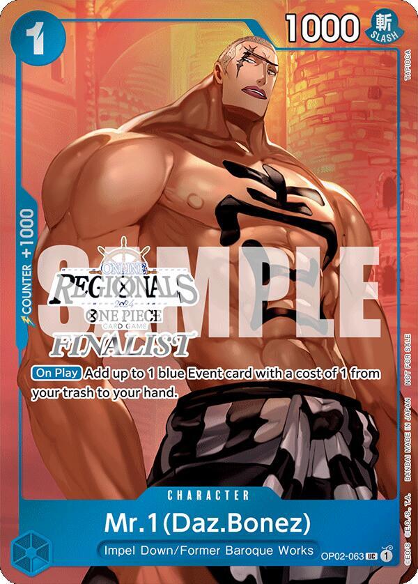 Mr.1(Daz.Bonez) (Daz.Bonez, Online Regional 2024 Vol. 3, Finalist) - OP02-063 - One Piece Promotion Cards