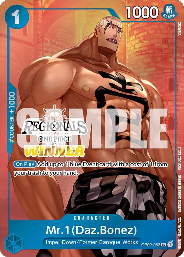 Mr.1(Daz.Bonez) (Daz.Bonez, Offline Regional 2024 Vol. 3, Winner) - OP02-063 - One Piece Promotion Cards