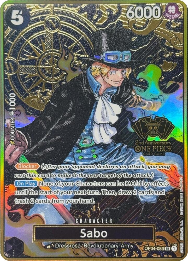 Sabo (One Piece Japanese Version 2nd Anniversary Set) - OP04-083 - One Piece Promotion Cards