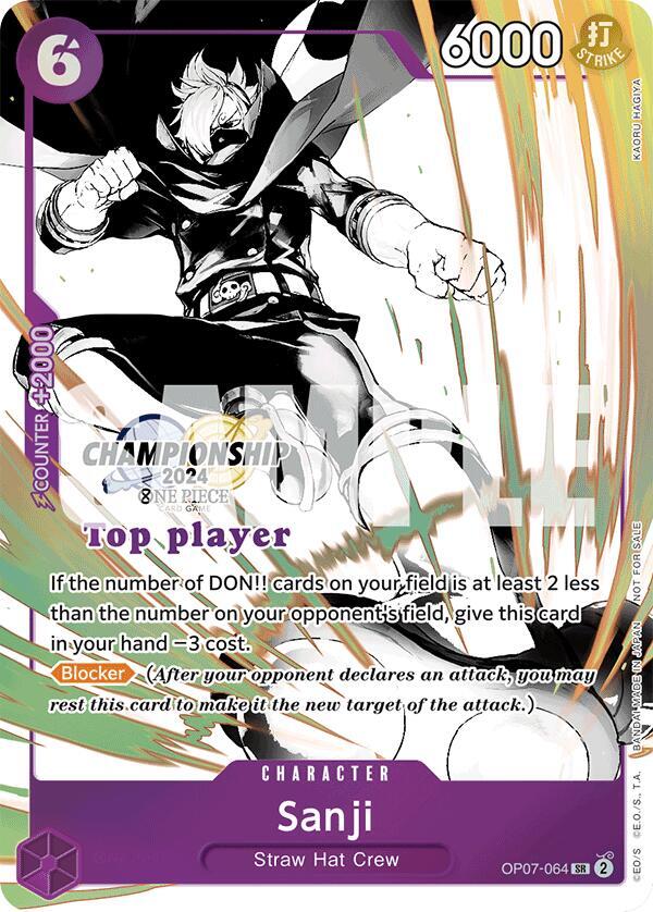 Sanji (Championship 2024 Top Player Pack Vol. 2) - OP07-064 - One Piece Promotion Cards