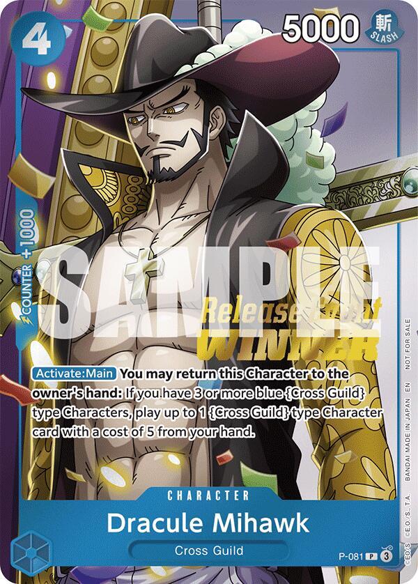 Dracule Mihawk (OP11 Release Event Winner) - P-081 - One Piece Promotion Cards