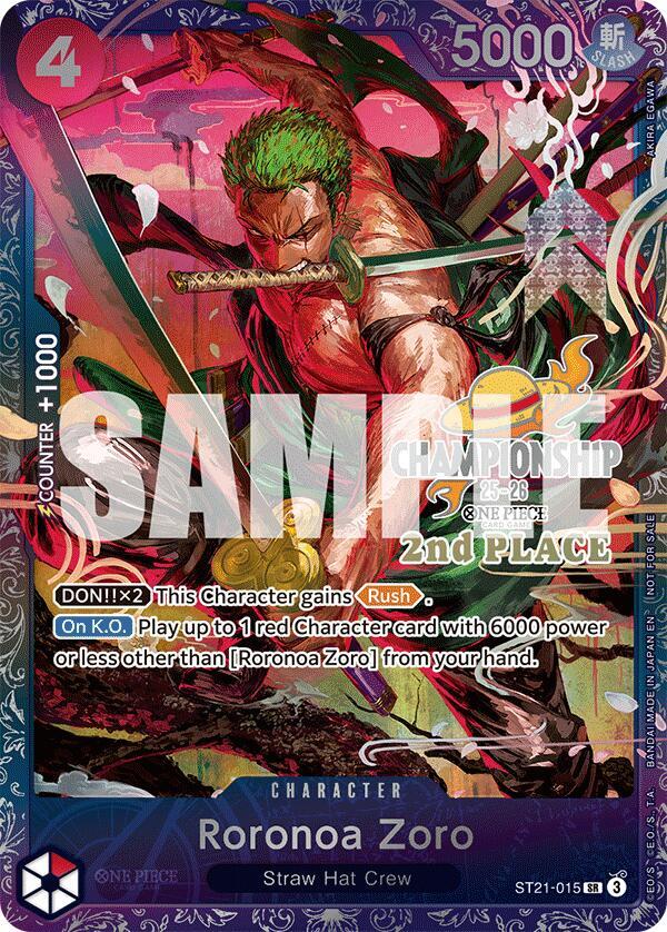 Roronoa Zoro (CS 25-26 2nd Place) - ST21-015 - One Piece Promotion Cards