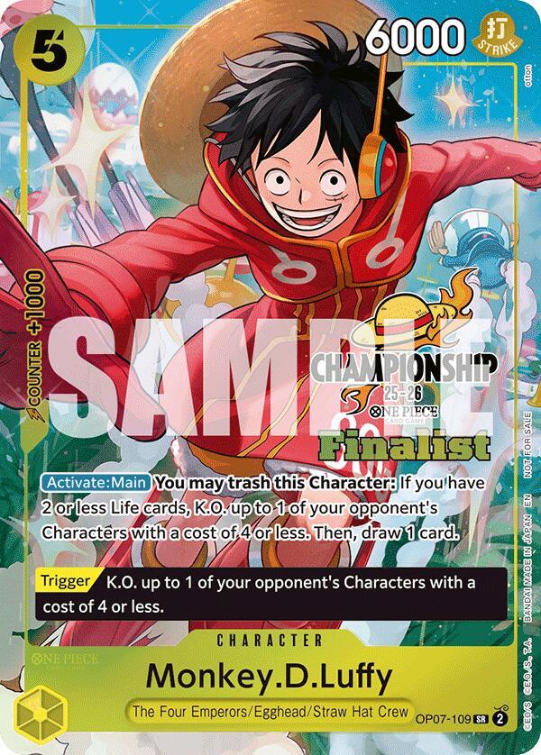 Monkey.D.Luffy (CS 25-26 Finalist Card Set 1) - OP07-109 - One Piece Promotion Cards