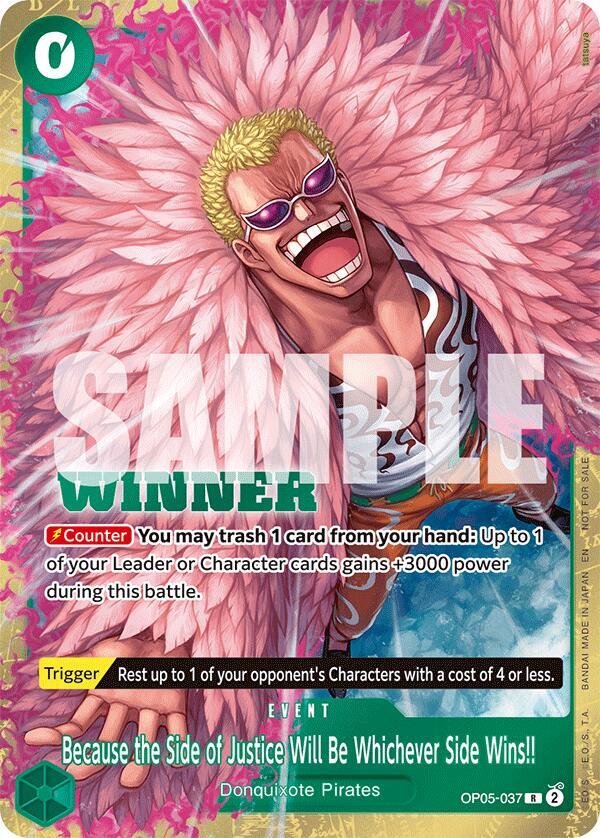 Because the Side of Justice Will Be Whichever Side Wins!! (Winner Pack 2025 Vol. 4) - OP05-037 - One Piece Promotion Cards