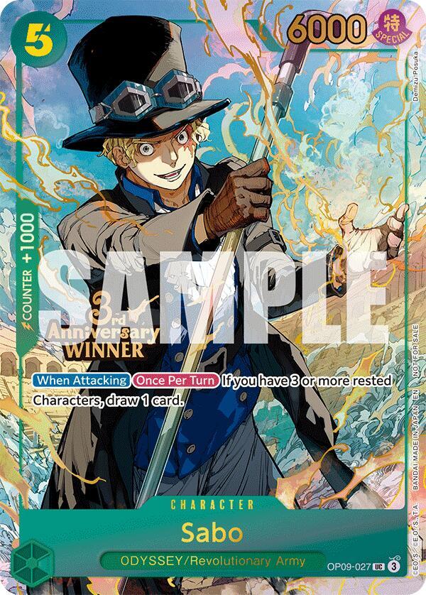 Sabo (3rd Anniversary Winner) - OP09-027 - One Piece Promotion Cards