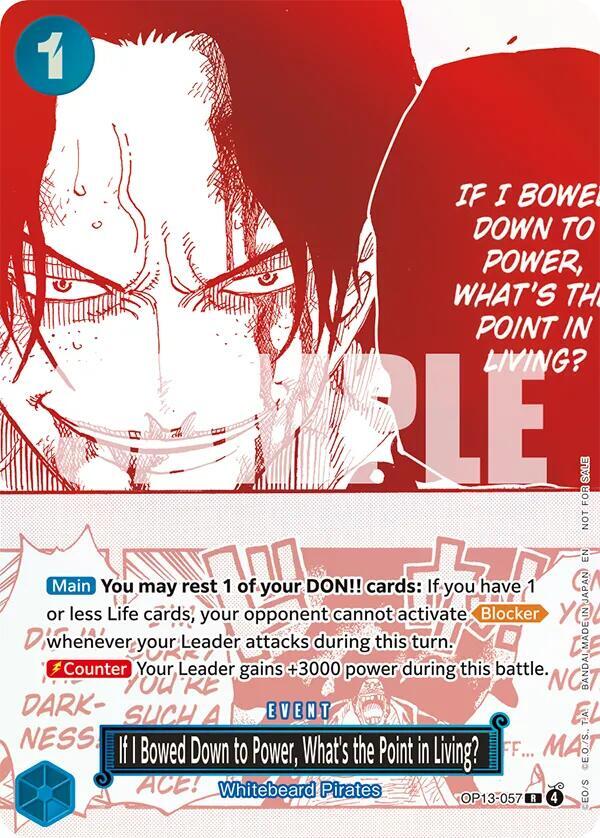 If I Bowed Down to Power, What's the Point in Living? (3rd Anniversary Treasure Campaign Pack) - OP13-057 - One Piece Promotion Cards