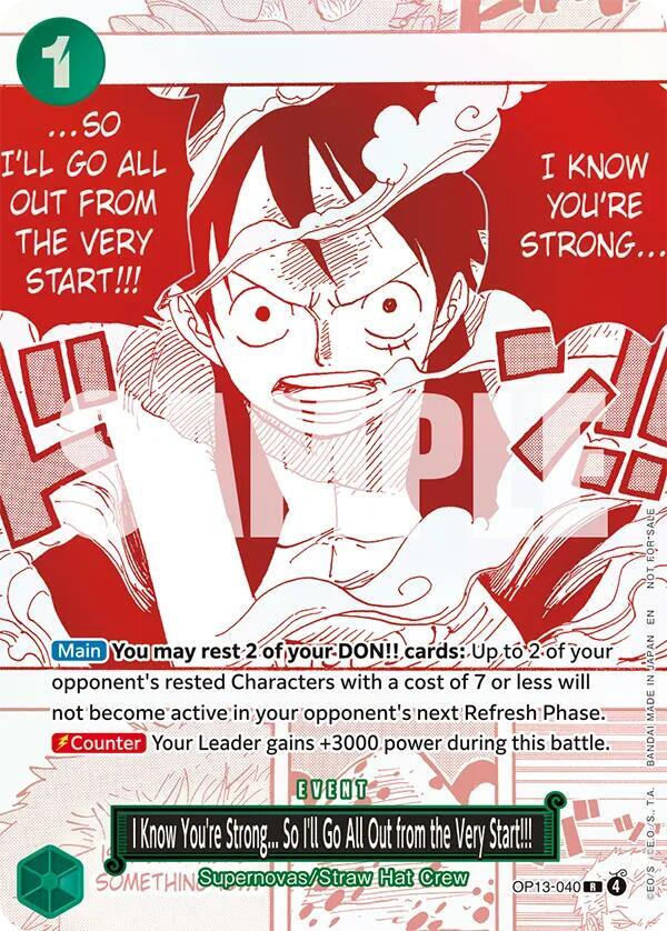 I Know You're Strong... So I'll Go All Out from the Very Start!!! (3rd Anniversary Treasure Campaign Pack) - OP13-040 - One Piece Promotion Cards