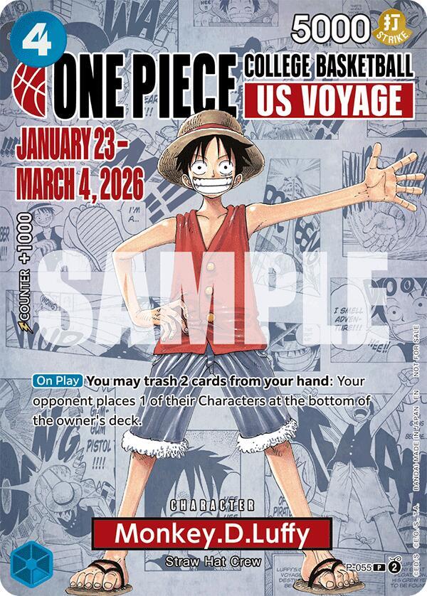 Monkey.D.Luffy (055, College Basketball US Voyage) - P-055 - One Piece Promotion Cards