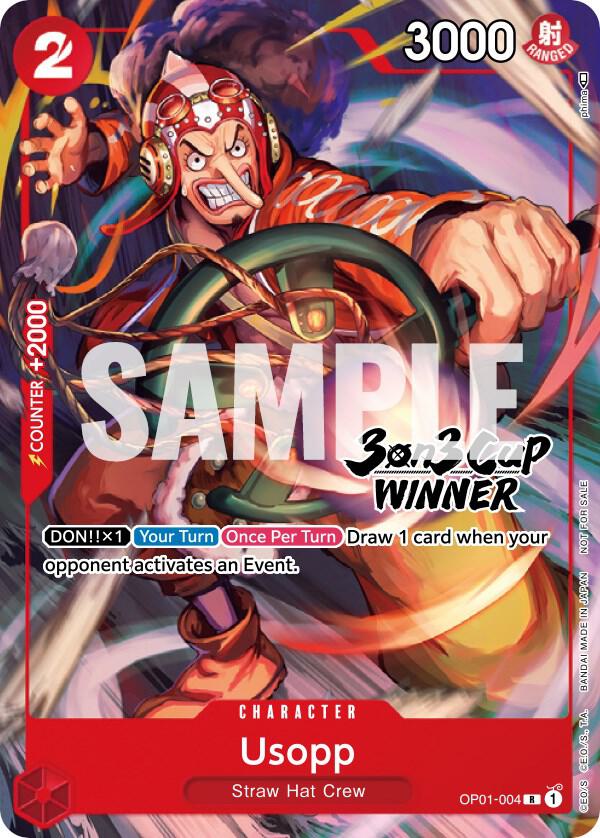Usopp (3-on-3 Cup, Winner) - OP01-004 - One Piece Promotion Cards