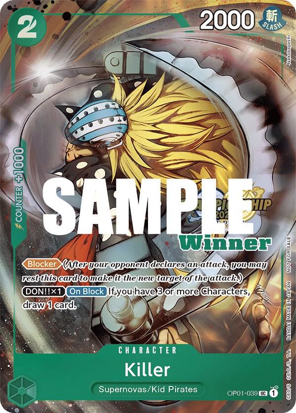 Killer (CS 2023 Top Players Pack, Winner) - OP01-039 - One Piece Promotion Cards