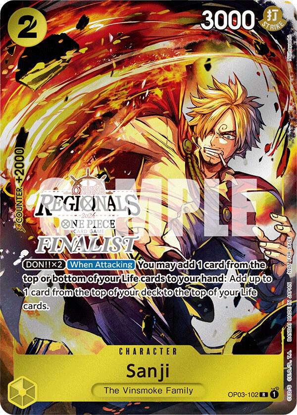 Sanji (Online Regional 2024, Finalist) - OP03-102 - One Piece Promotion Cards