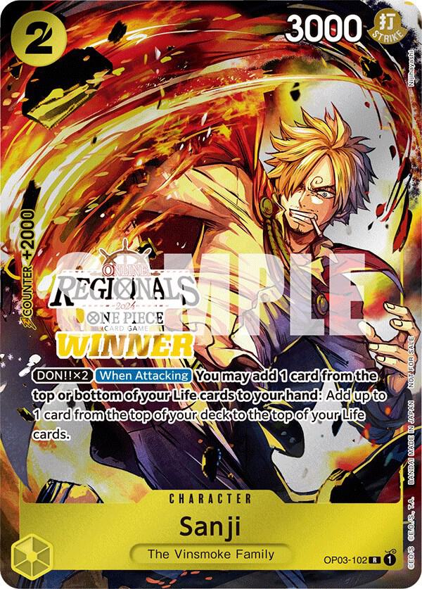 Sanji (Online Regional 2024, Winner) - OP03-102 - One Piece Promotion Cards