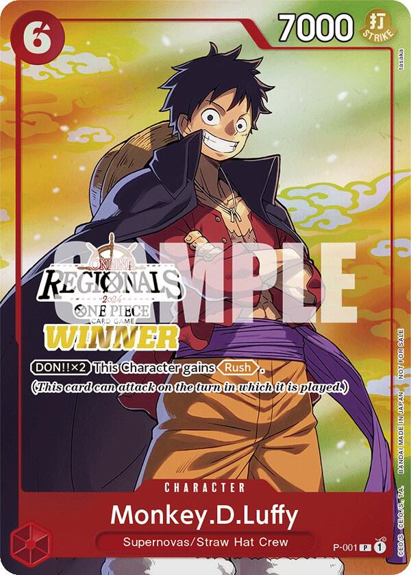 Monkey.D.Luffy (001, Online Regional 2024 Vol. 2, Winner) - P-001 - One Piece Promotion Cards
