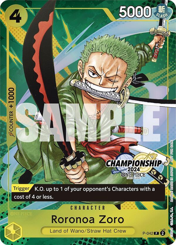 Roronoa Zoro (CS 2024 Event Pack Finalist) - P-042 - One Piece Promotion Cards