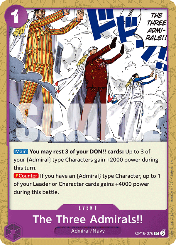 The Three Admirals!! - OP16-076 - THE TIME OF BATTLE
