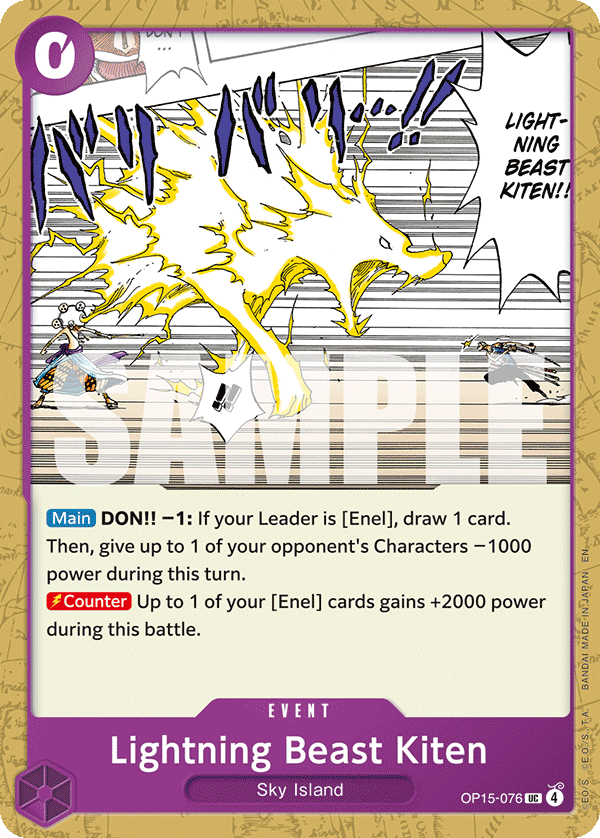 Lightning Beast Kiten - OP15-076 - ADVENTURE ON KAMI'S ISLAND