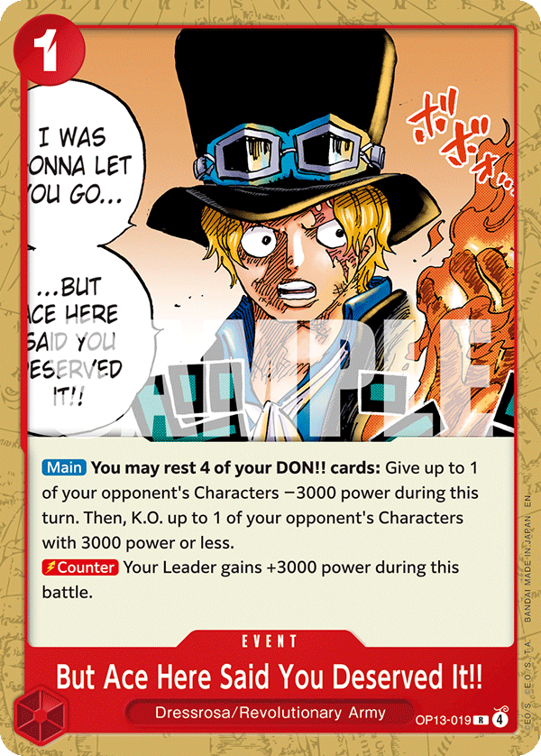 But Ace Here Said You Deserved It!! - OP13-019 - RED/BLACK Sabo