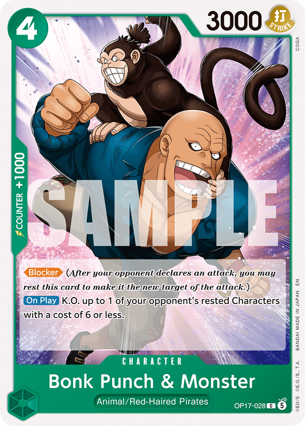Bonk Punch & Monster - OP17-028 - THE WORLD’S STRONGEST WARRIORS