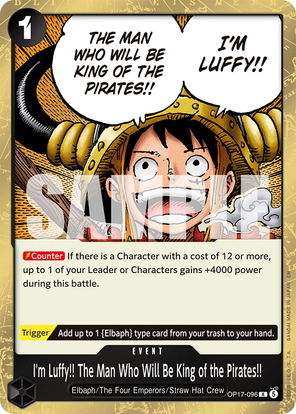 I'm Luffy!! The Man Who Will Be King of the Pirates!! - OP17-096 - THE WORLD’S STRONGEST WARRIORS