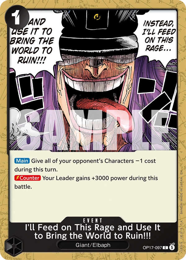 I'll Feed on This Rage and Use It to Bring the World to Ruin!!! - OP17-097 - THE WORLD’S STRONGEST WARRIORS