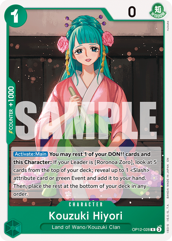 Kouzuki Hiyori - OP12-028 - GREEN Roronoa Zoro