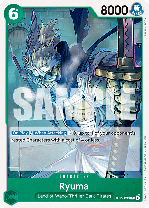 Ryuma - OP15-036 - GREEN Roronoa Zoro